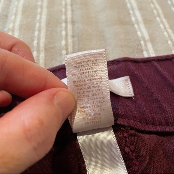 LC Lauren Conrad Burgundy Maroon Mid Rise Pull On Stretchy Skinny Jeans 6 - Picture 6 of 10